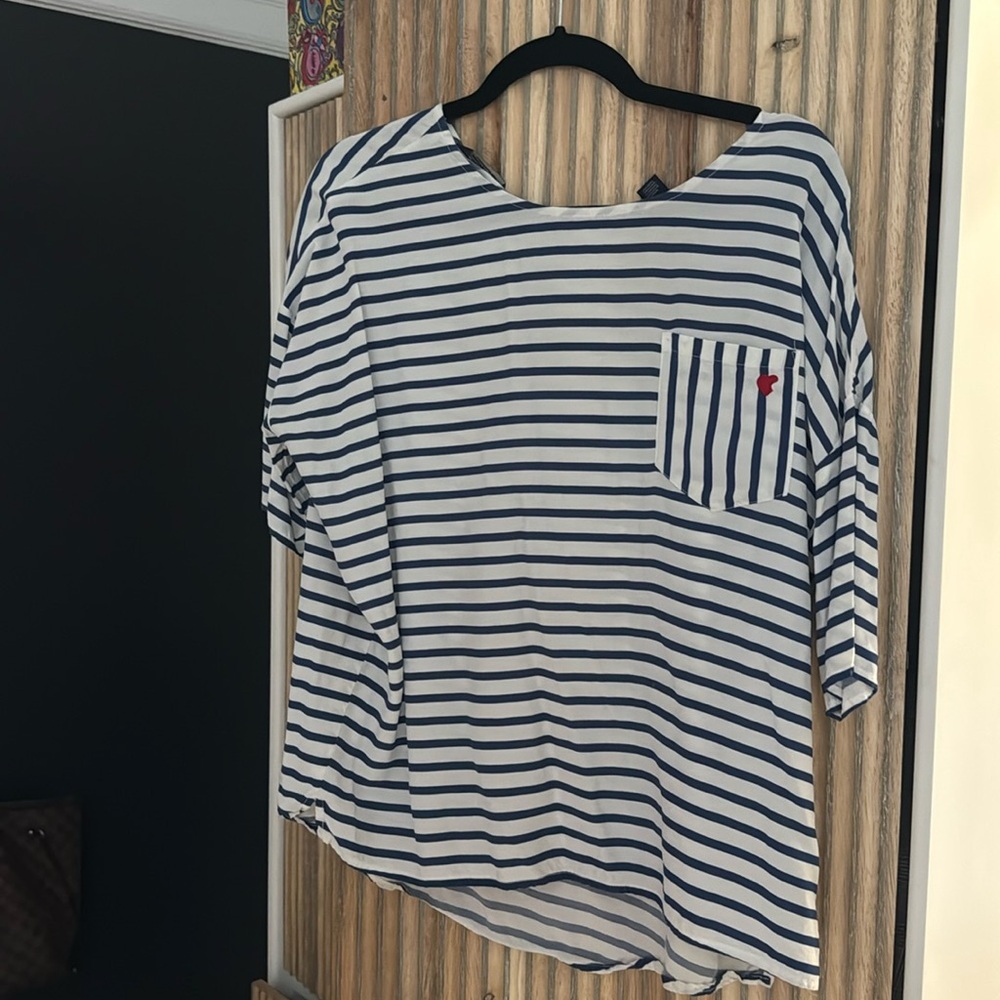 Scotch and soda blue and white striped shirt with pocket